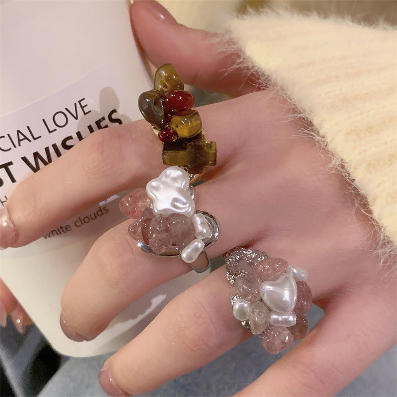 New Chinese-style handcrafted beaded ring