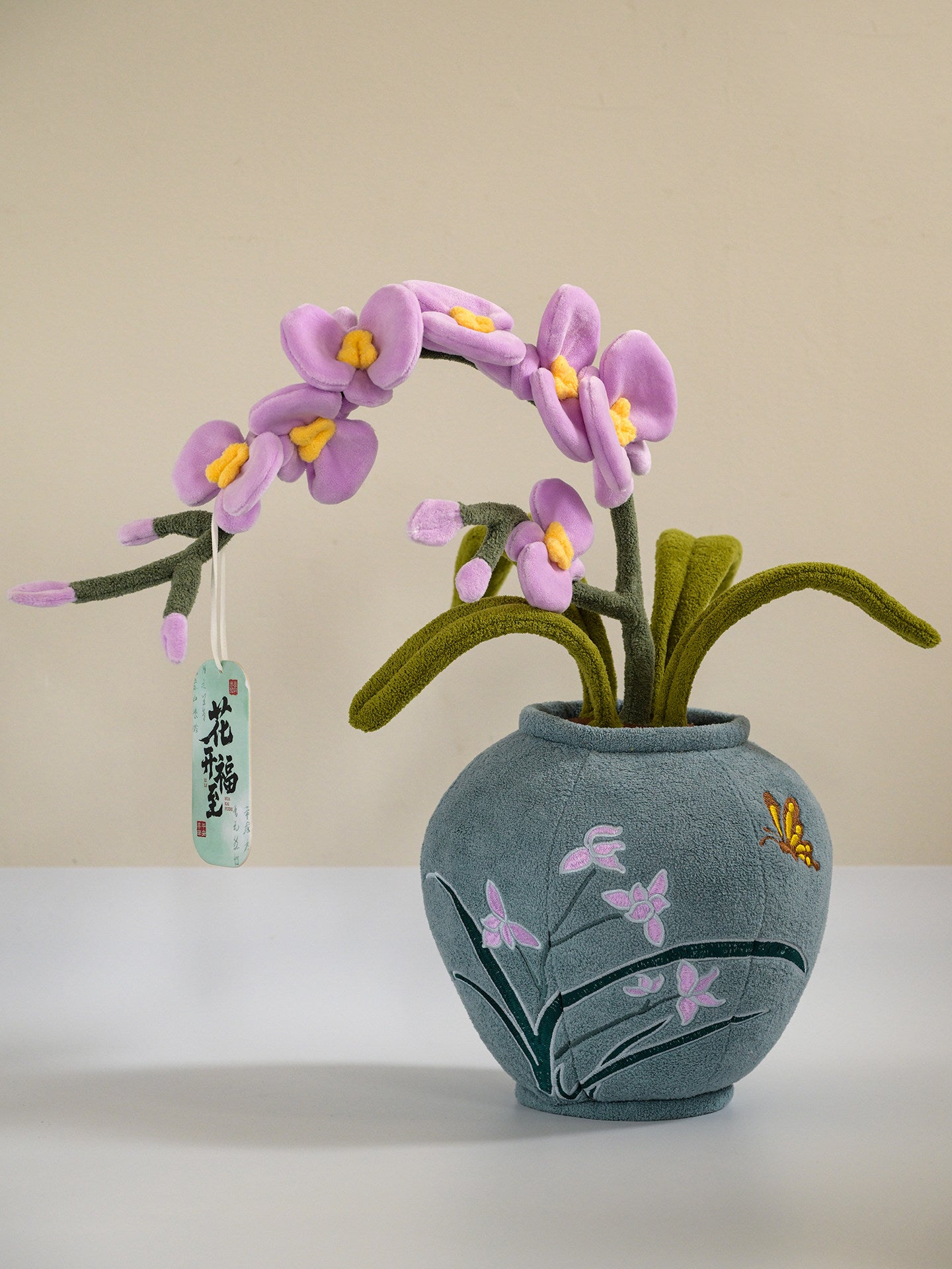 New Chinese Style Plush Phalaenopsis Orchid Home Decor