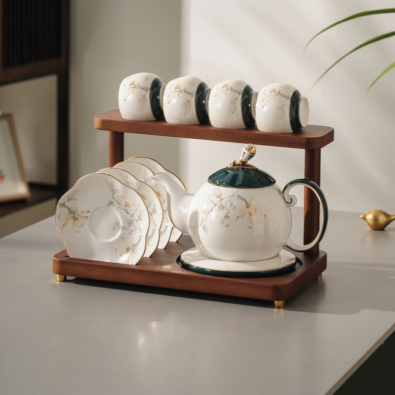 New Chinese-style tea set, luxury living room afternoon tea set including teapot and teacups