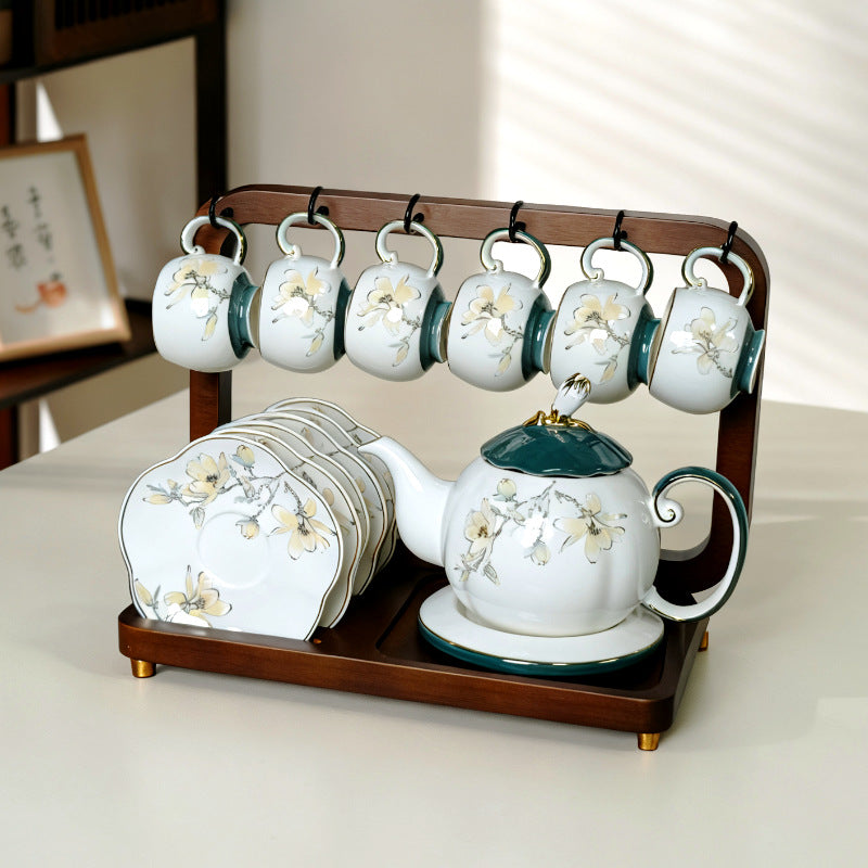 New Chinese-style tea set, luxury living room afternoon tea set including teapot and teacups