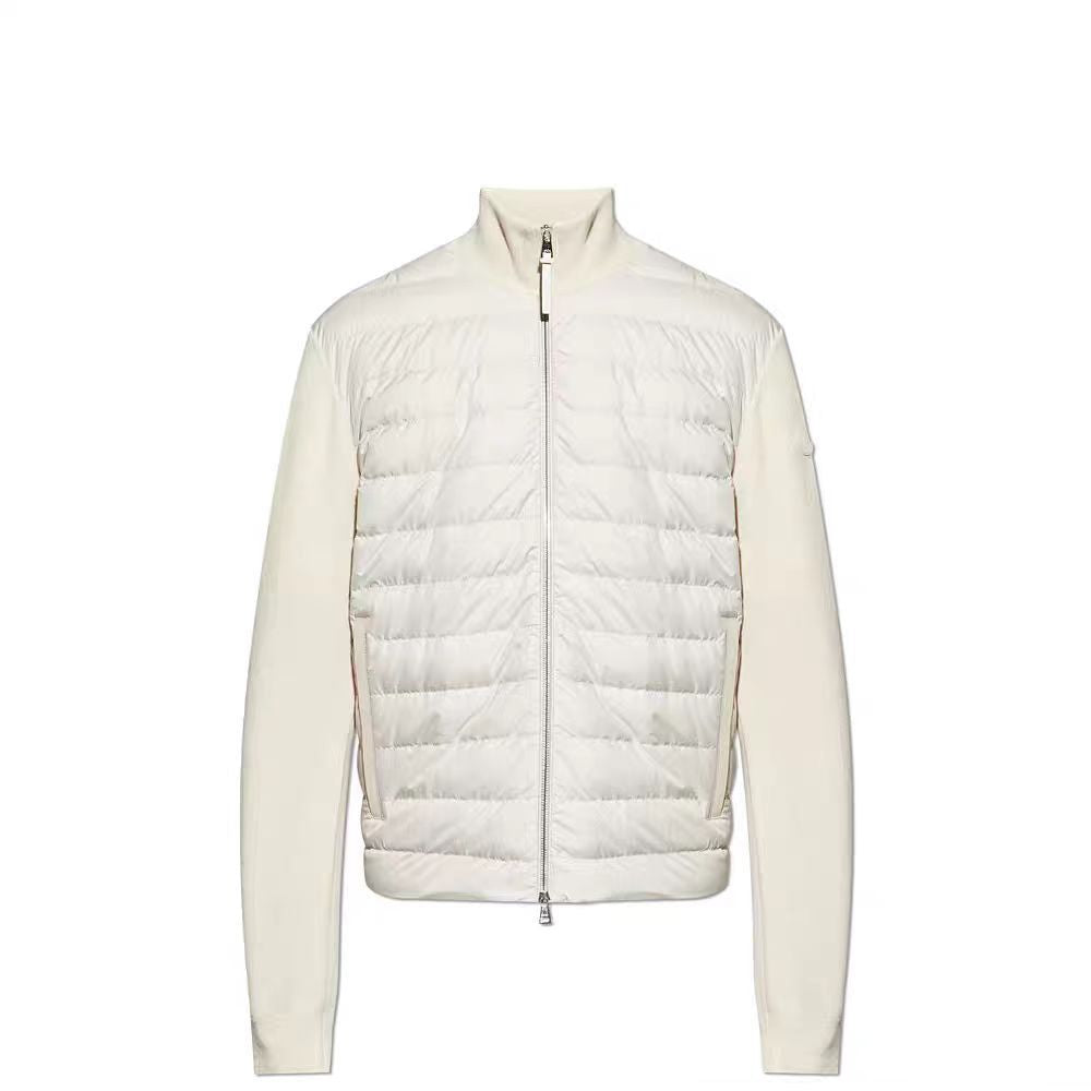 New down jacket with knitted patchwork design, lightweight