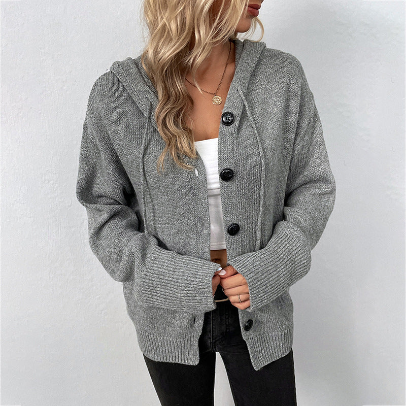 New drawstring knitted cardigan