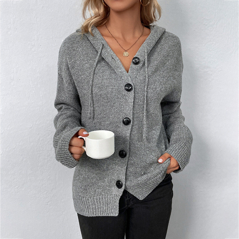 New drawstring knitted cardigan