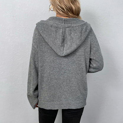 New drawstring knitted cardigan
