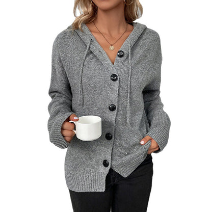 New drawstring knitted cardigan
