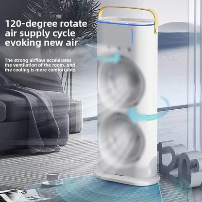 New dual-head spray fan USB charging for home and office use, low-frequency portable desktop remote control cooling fan
