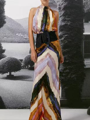 New Fashion Sleeveless Wrap-Style Decorative Single-Breasted Lapel Dress Set