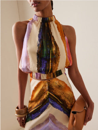 New Fashion Sleeveless Wrap-Style Decorative Single-Breasted Lapel Dress Set