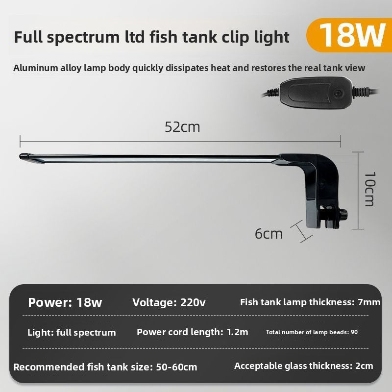 New Fish Tank Light Led Waterproof Light Fish Tank Clip Light Lighting Light Guppy Special Algae Explosion Light Sun Water Grass Light