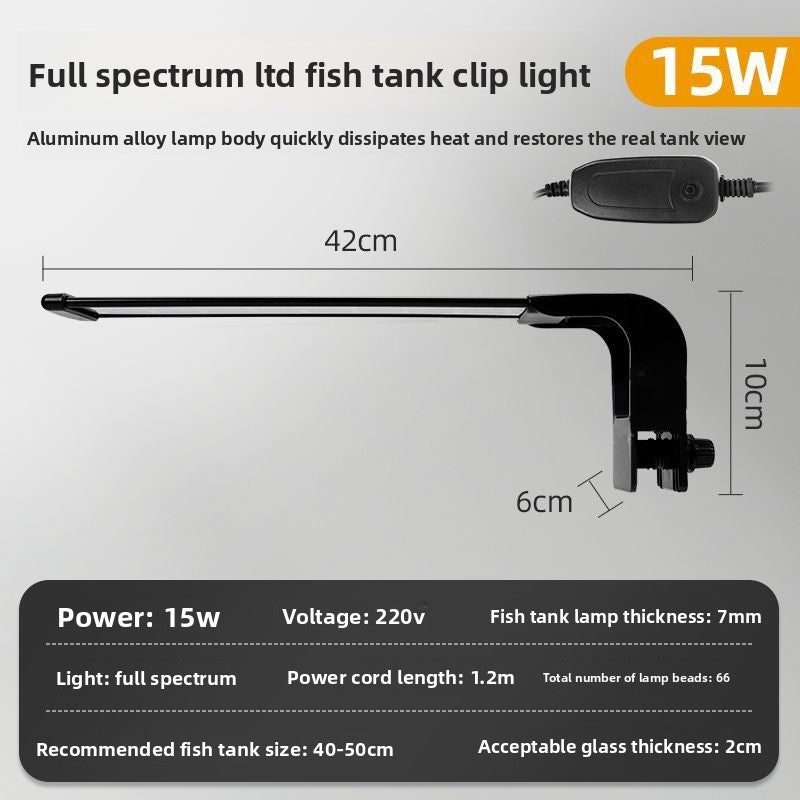 New Fish Tank Light Led Waterproof Light Fish Tank Clip Light Lighting Light Guppy Special Algae Explosion Light Sun Water Grass Light