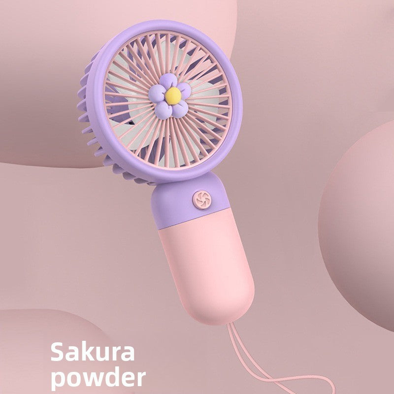 New Flower Mini Handheld Fan Summer Cartoon