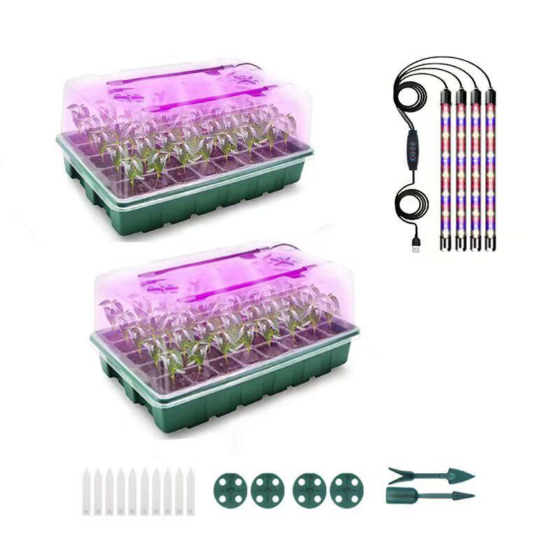 New Full-Spectrum Four-Bar Grow Light for Seedlings with a Cover, Cycle Timing, and Adjustable Brightness