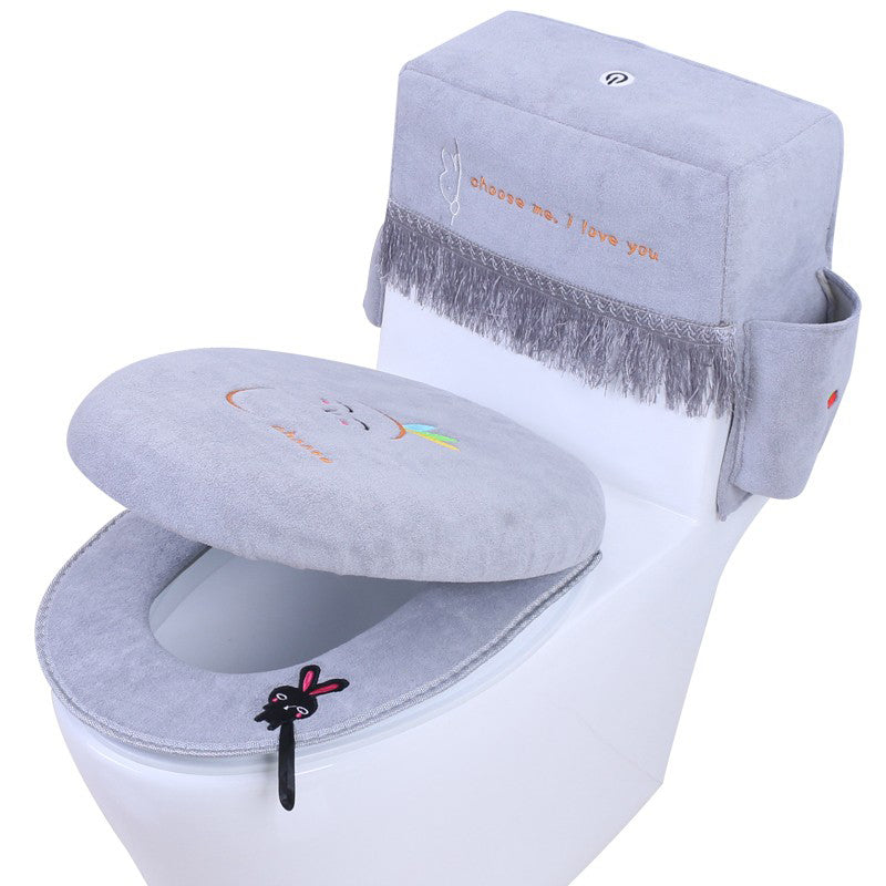 New household three-piece toilet seat cover set