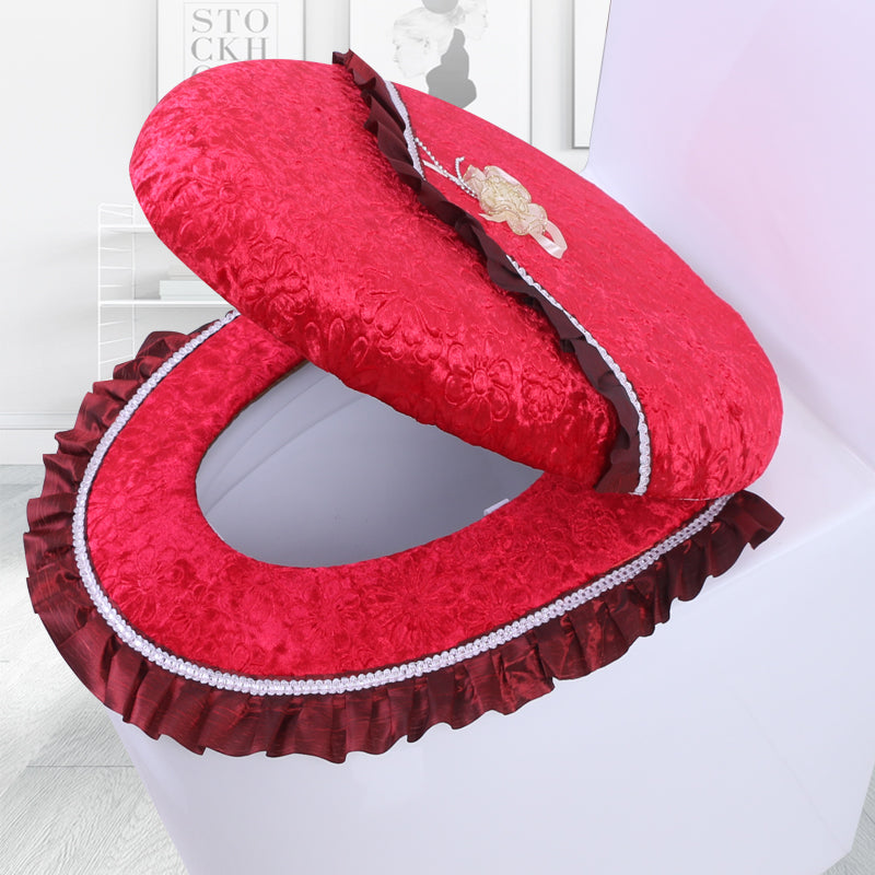 New household three-piece toilet seat cover set