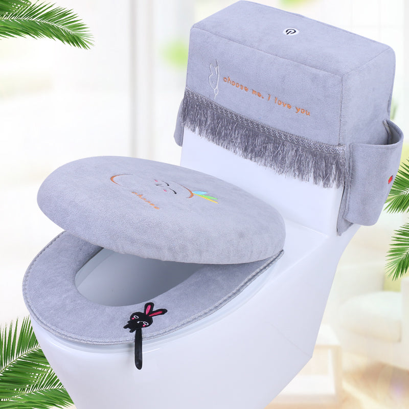 New household three-piece toilet seat cover set
