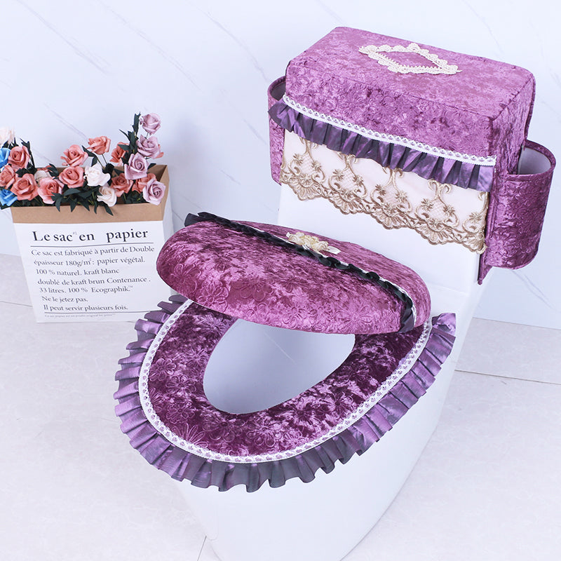 New household three-piece toilet seat cover set