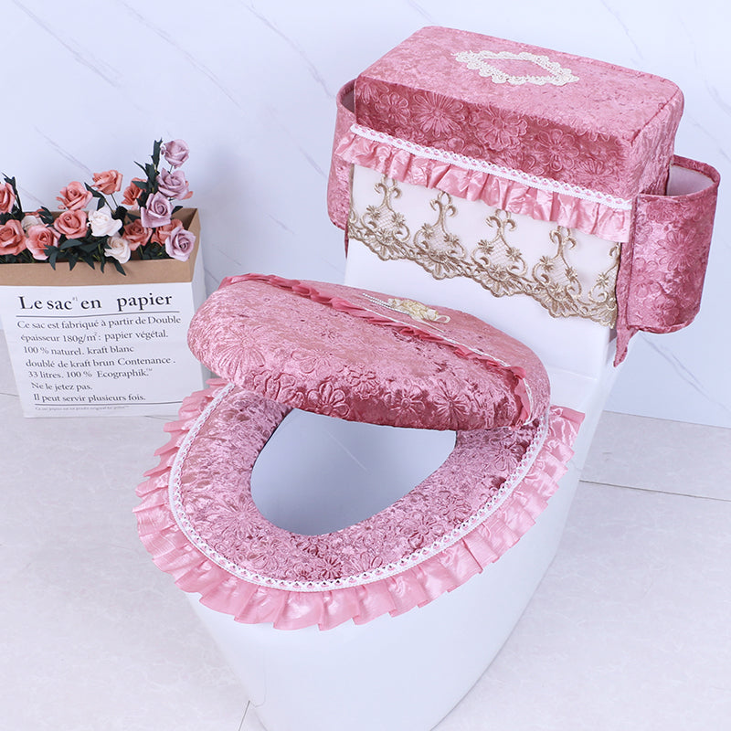 New household three-piece toilet seat cover set