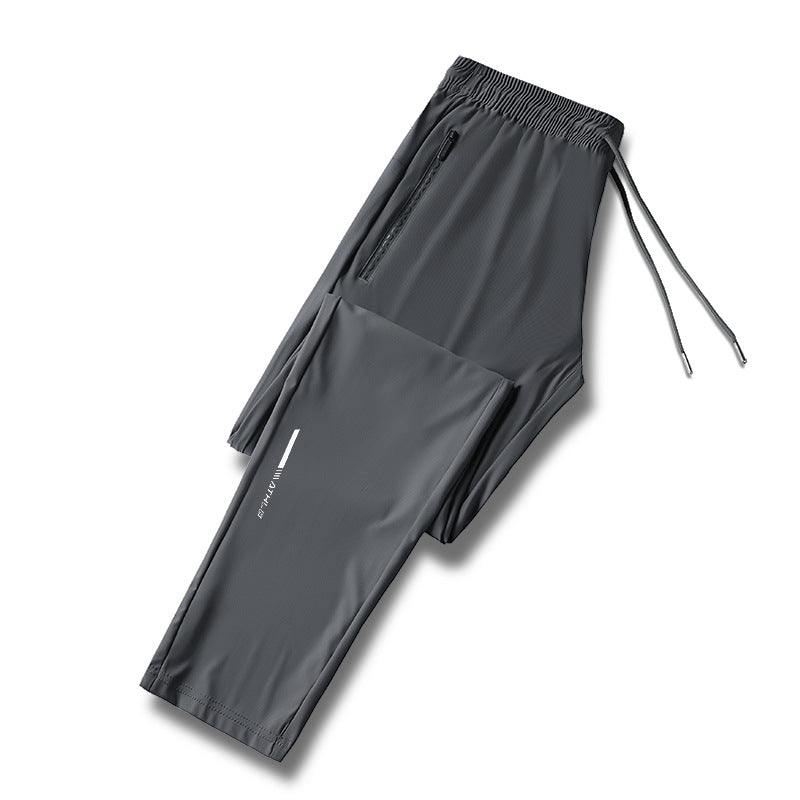 New ice silk pants men's sports casual pants straight pants