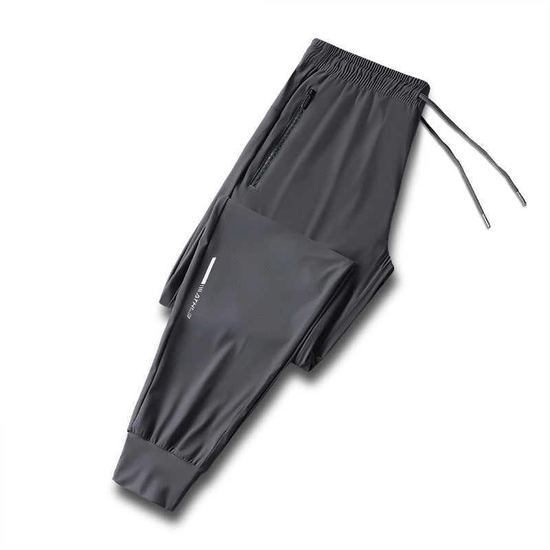 New ice silk pants men's sports casual pants straight pants