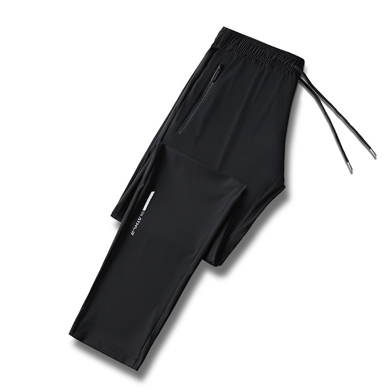 New ice silk pants men's sports casual pants straight pants