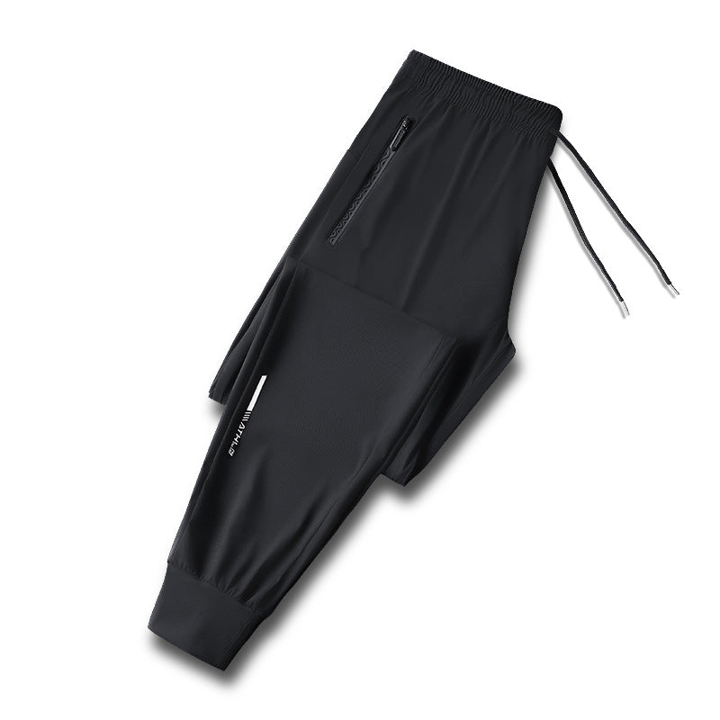 New ice silk pants men's sports casual pants straight pants