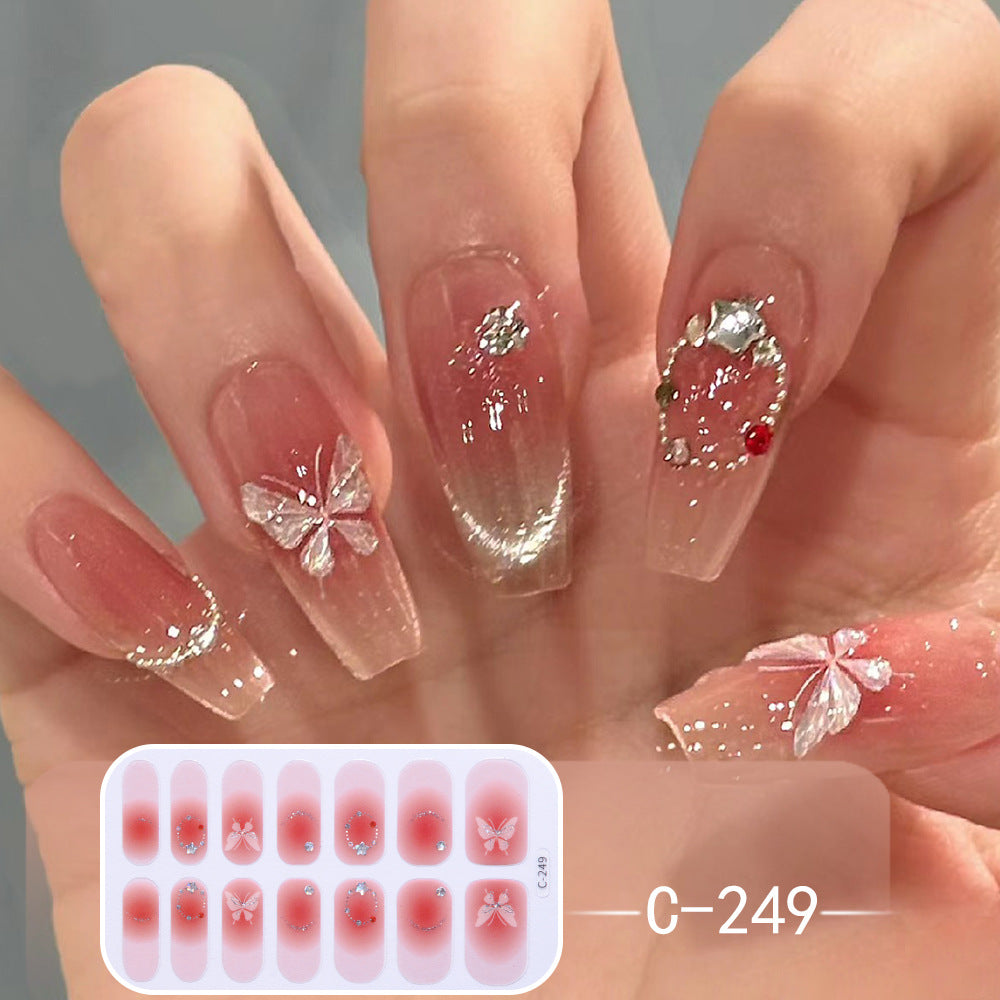 New Ice Transparent Blush Love Nail Stickers