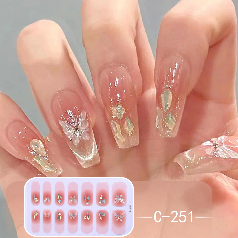 New Ice Transparent Blush Love Nail Stickers