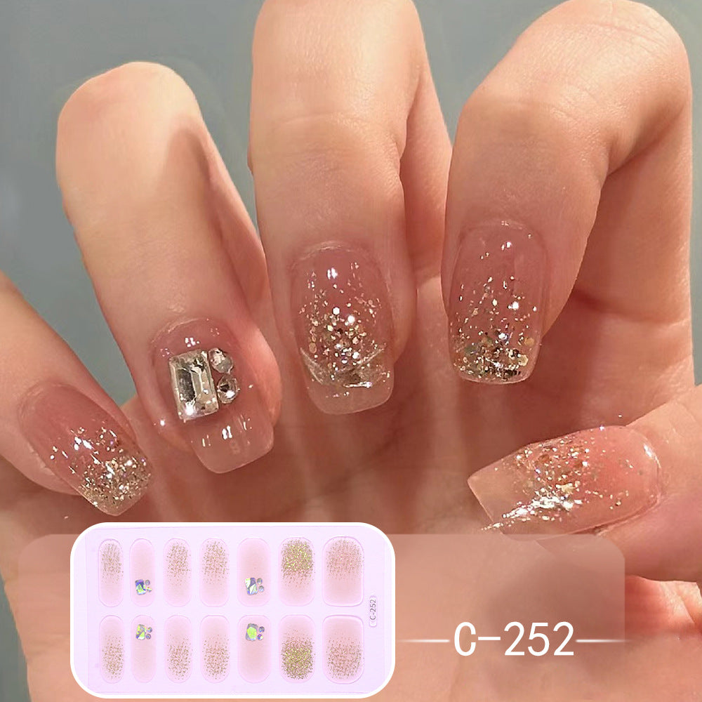 New Ice Transparent Blush Love Nail Stickers