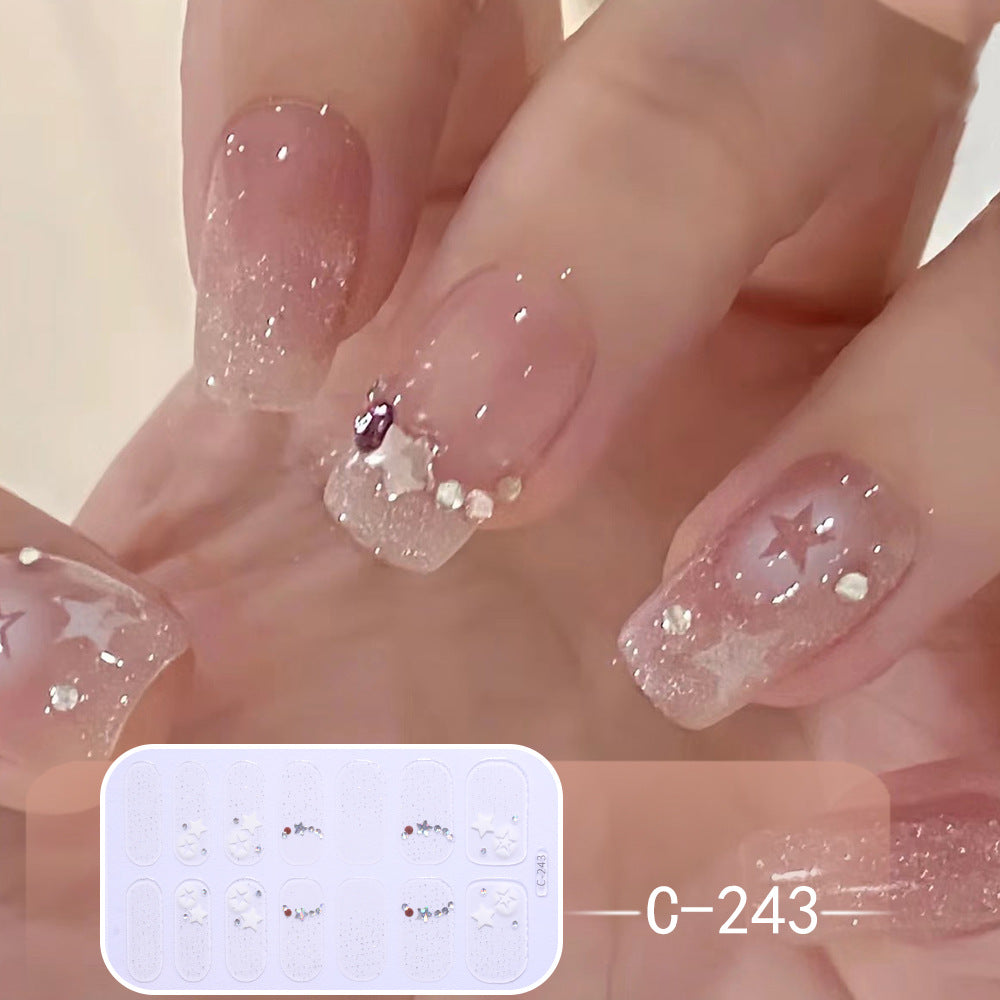 New Ice Transparent Blush Love Nail Stickers