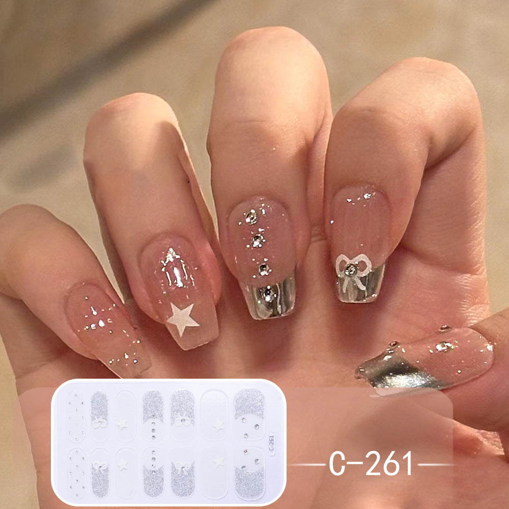 New Ice Transparent Blush Love Nail Stickers