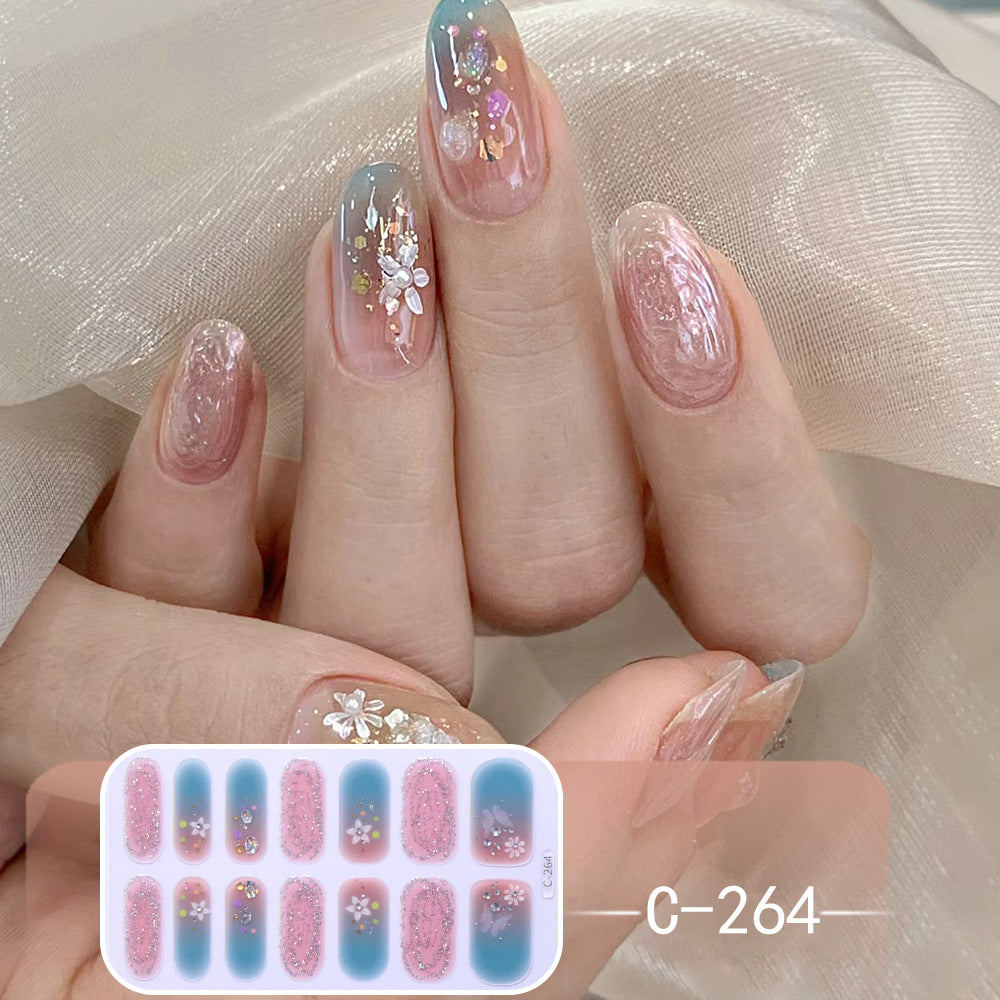 New Ice Transparent Blush Love Nail Stickers