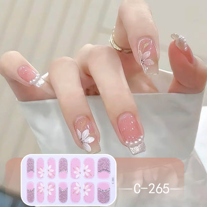New Ice Transparent Blush Love Nail Stickers