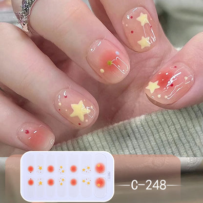 New Ice Transparent Blush Love Nail Stickers