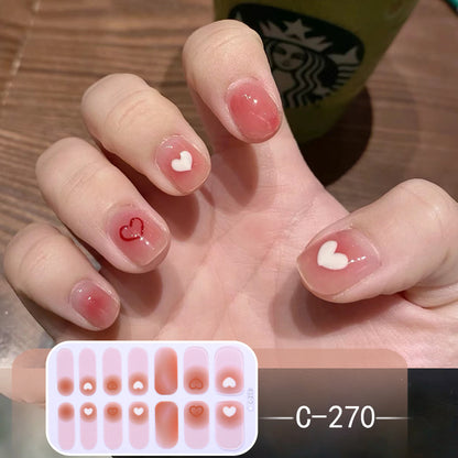 New Ice Transparent Blush Love Nail Stickers
