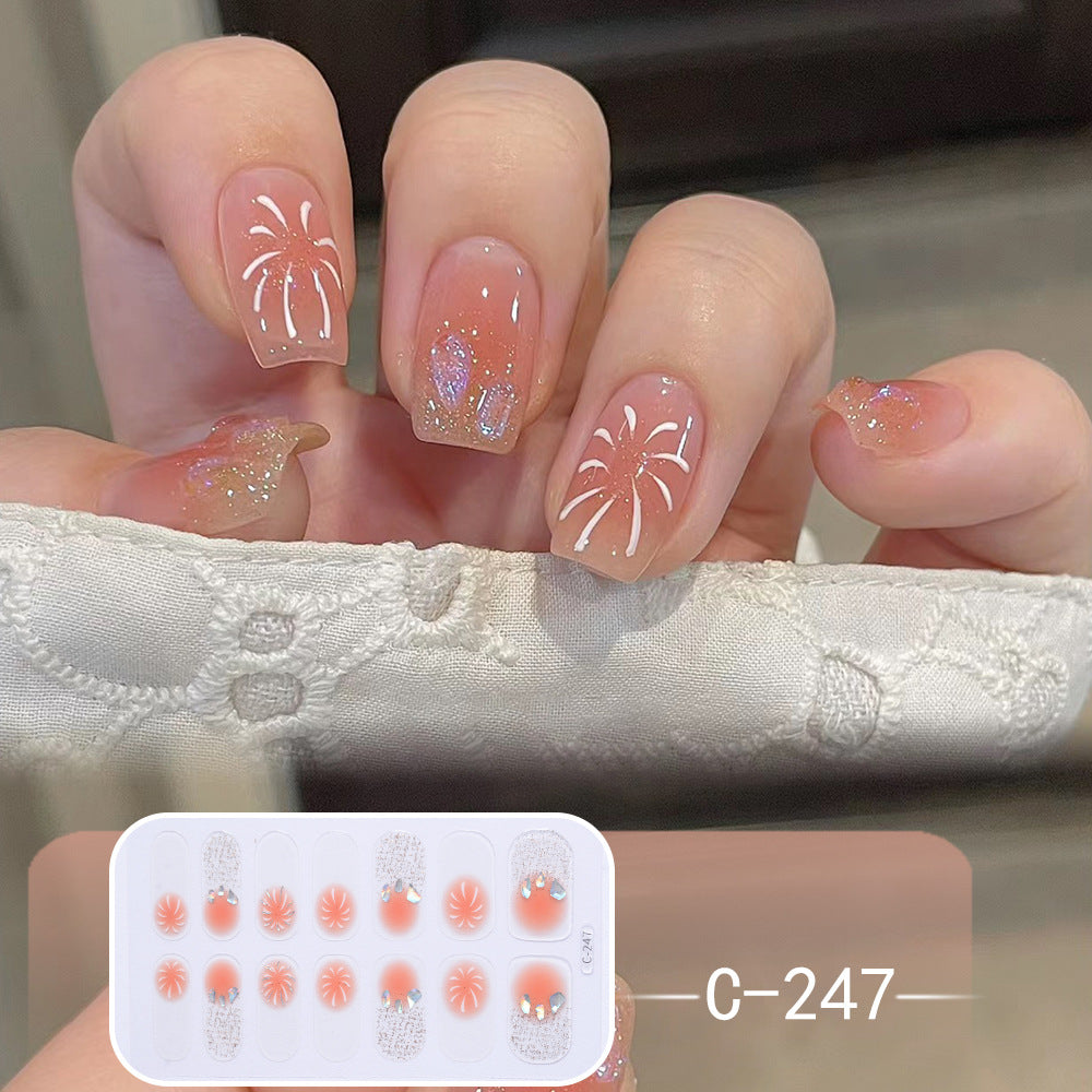 New Ice Transparent Blush Love Nail Stickers