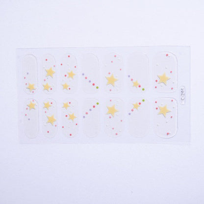 New Ice Transparent Blush Love Nail Stickers