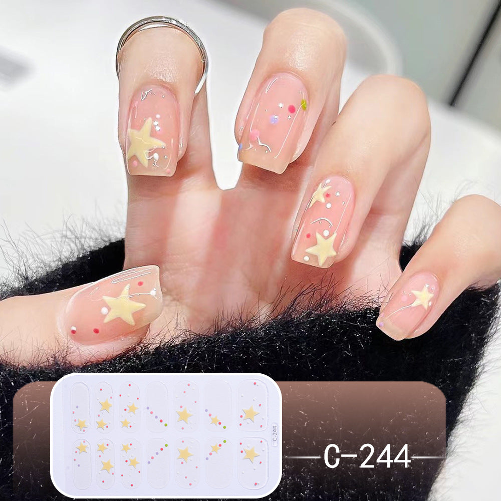 New Ice Transparent Blush Love Nail Stickers