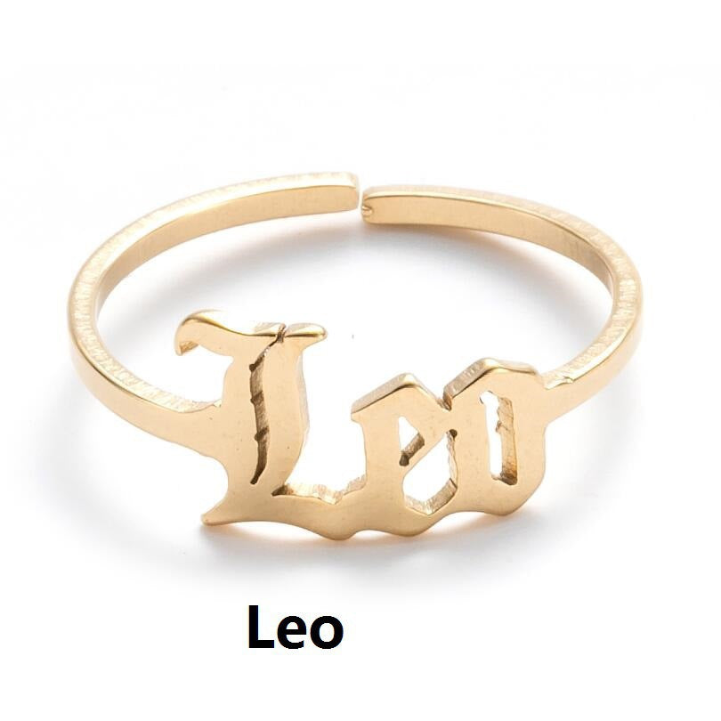 New Stainless Steel Zodiac Rings