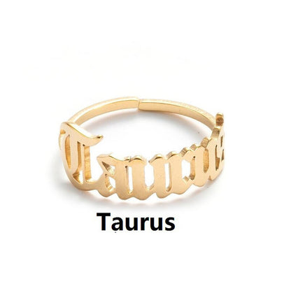 New Stainless Steel Zodiac Rings