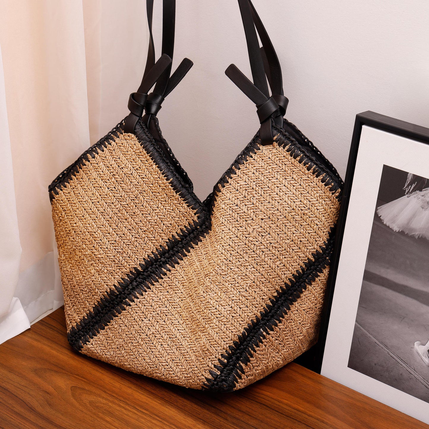 New Striped Straw Bag