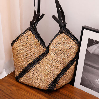 New Striped Straw Bag