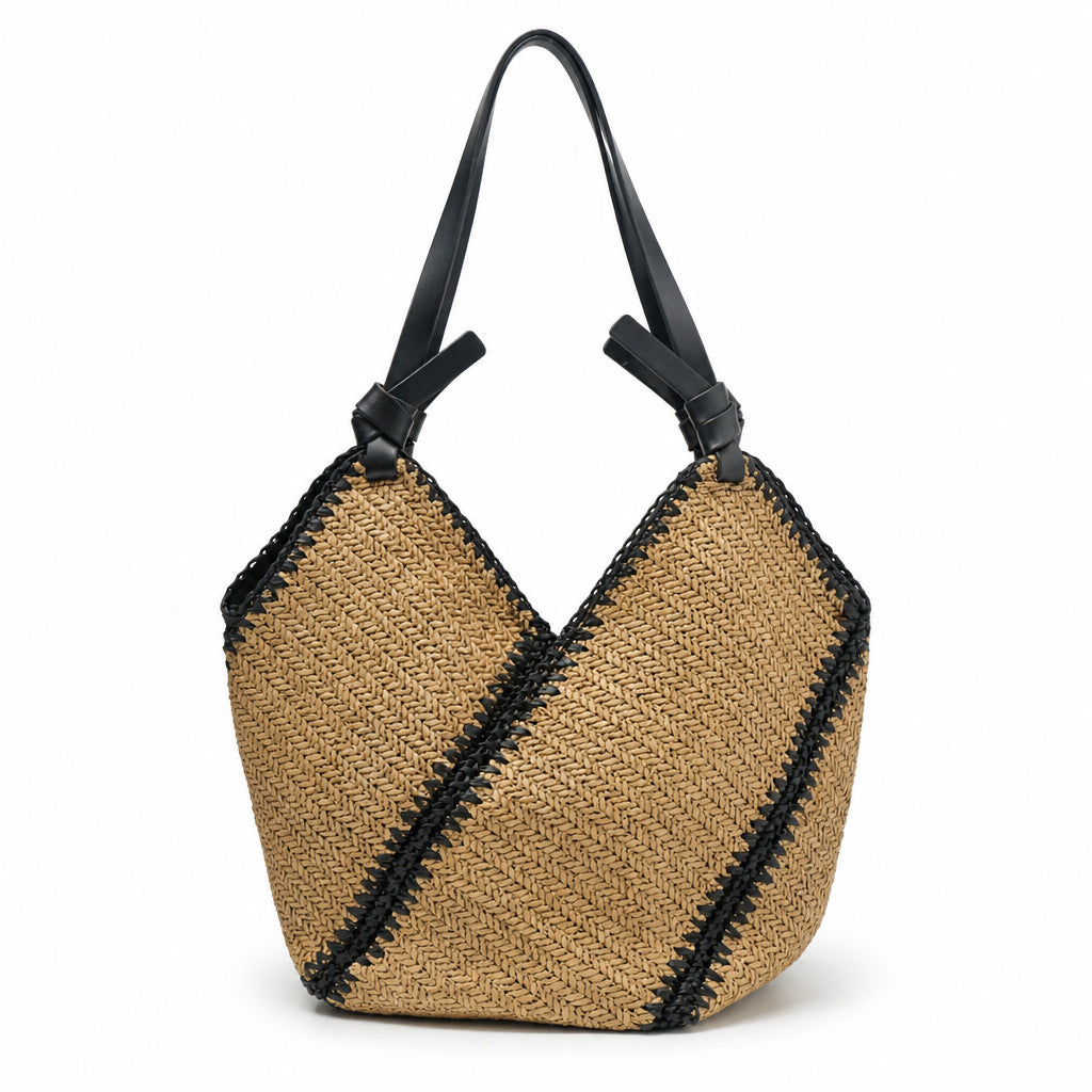 New Striped Straw Bag
