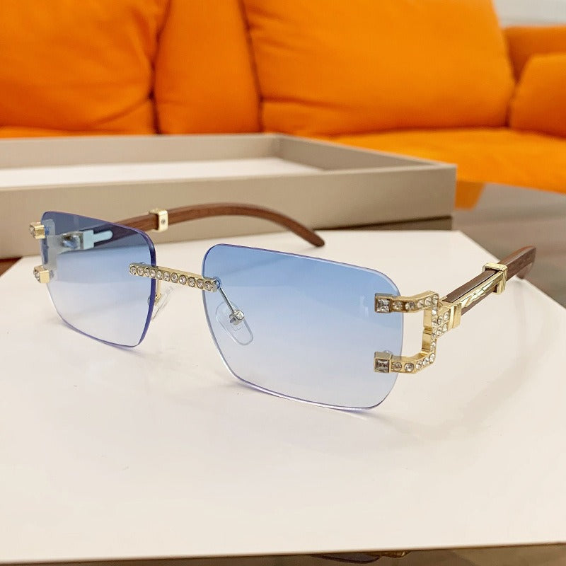 New Style Diamond-Encrusted Small Frame glasses