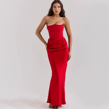 New summer fashion strapless long dress