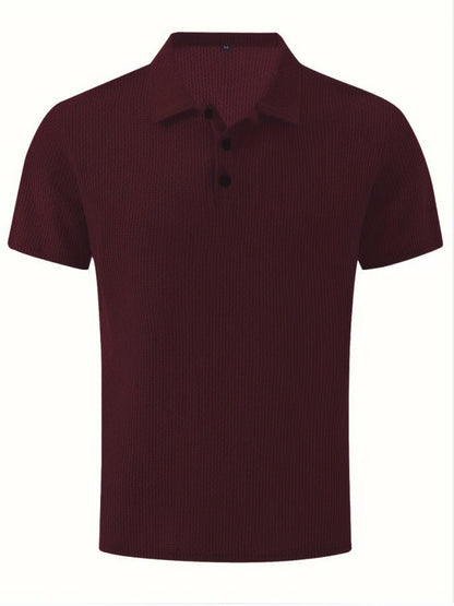 New Summer T-Shirt Polo Short-Sleeve High-End Mesh Ice Silk Short-Sleeve T-Shirt Men's Shirt Collar Summer Solid Color