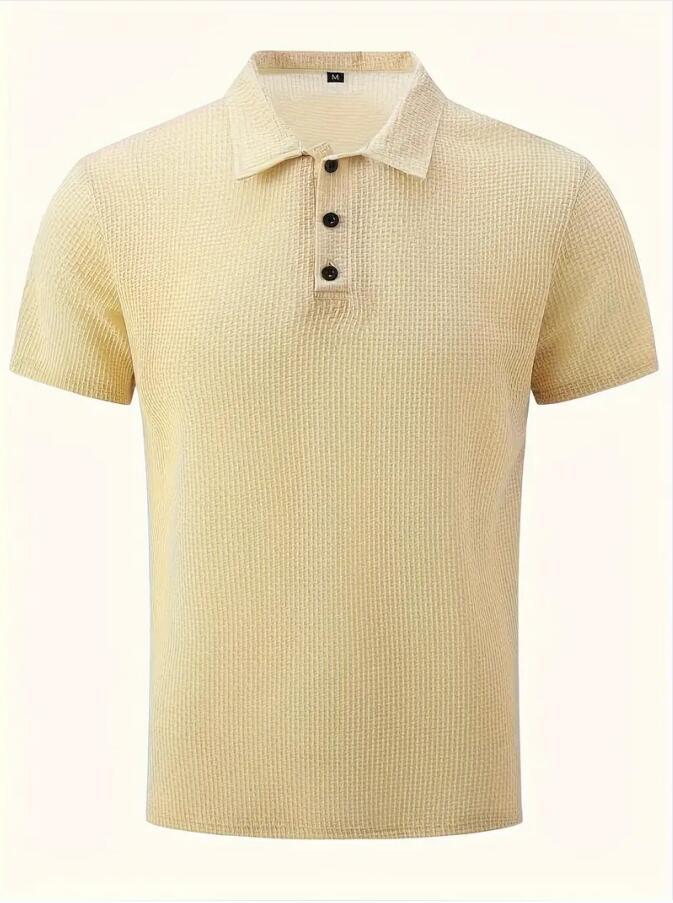 New Summer T-Shirt Polo Short-Sleeve High-End Mesh Ice Silk Short-Sleeve T-Shirt Men's Shirt Collar Summer Solid Color