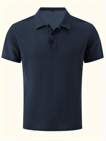 New Summer T-Shirt Polo Short-Sleeve High-End Mesh Ice Silk Short-Sleeve T-Shirt Men's Shirt Collar Summer Solid Color