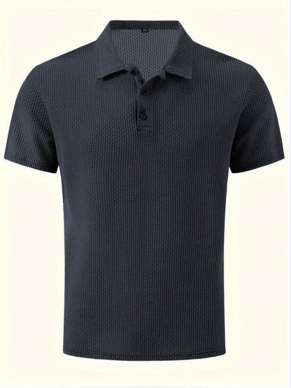 New Summer T-Shirt Polo Short-Sleeve High-End Mesh Ice Silk Short-Sleeve T-Shirt Men's Shirt Collar Summer Solid Color