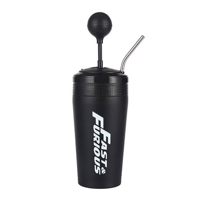 New Vacuum 304 Stainless Steel Car Fun Gear Cup Straw Coffee Cup Kidsren's Passion Straw Fun Cup