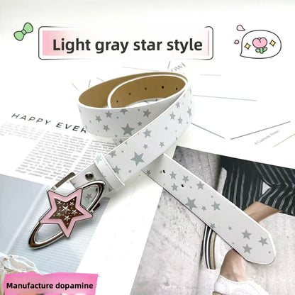 New Y2K Sweet Girl Star Buckle Belt